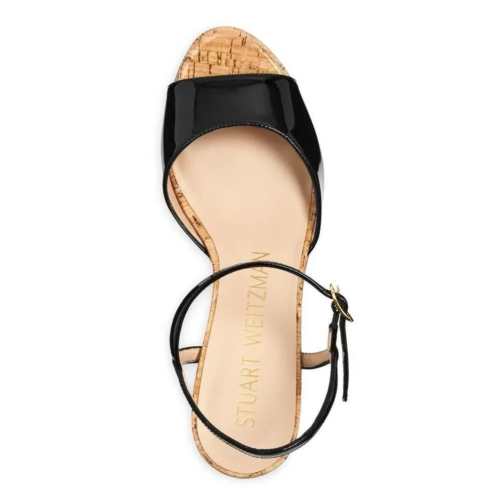 Stuart Weitzman Palmina Platform Wedge Sandals, Black, NWT, Size 37.5/7 - Picture 4 of 12